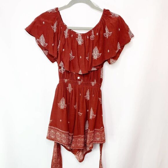 Faithfull Paisley Print Bardot Romper 2 - Picture 2 of 15